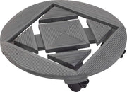 Rotolatore per piante Ø 350 mm - 60 kg di carico - Lavagna a scaglie di legno - Antracite - Rulli in PP con 2 serrature - Rotolatore per interni