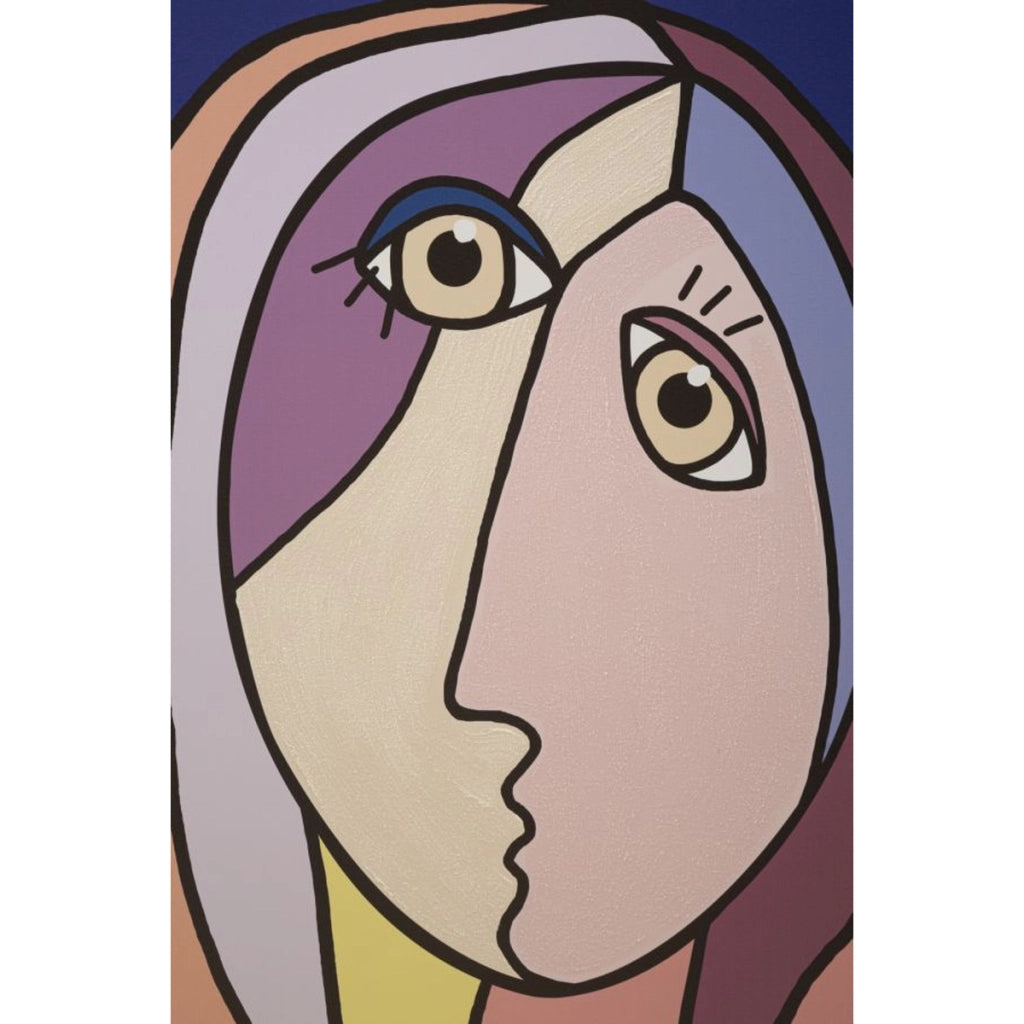 Stampa su Tela Viso 12, Multicolore, Legno, 80x3x120 cm