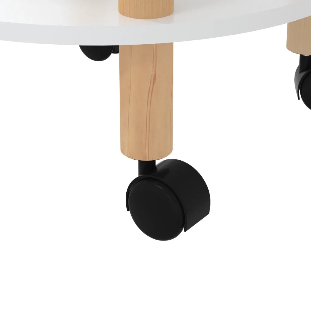 Carrello 3 Ripiani Bianco 38x38x82 cm Legno Multistrato e Pino 345600
