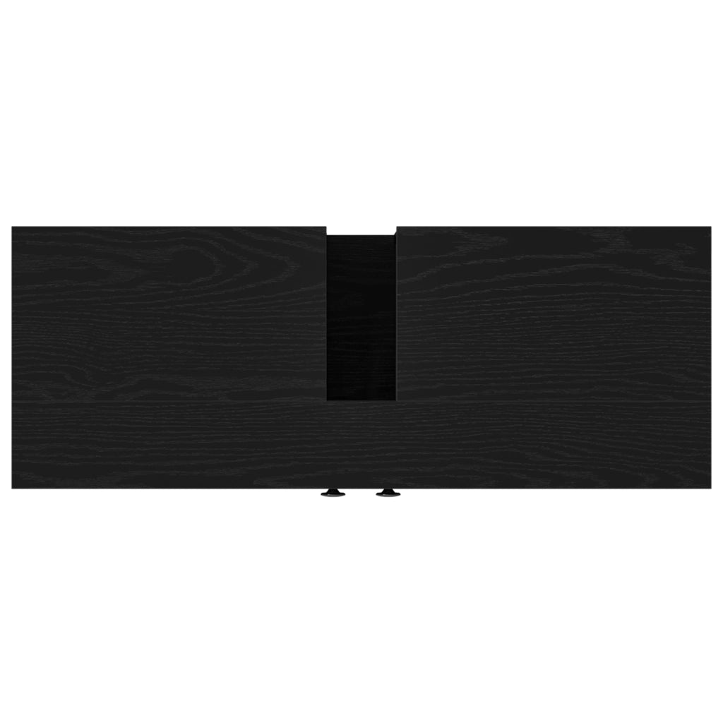 Mobiletto da Bagno  Nero Rovere 80x30x60 cm Legno Ingegnerizzato