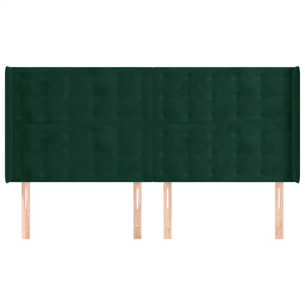 Testiera ad Orecchio Verde Scuro 163x16x118/128 cm in Vellutocod mxl 73767