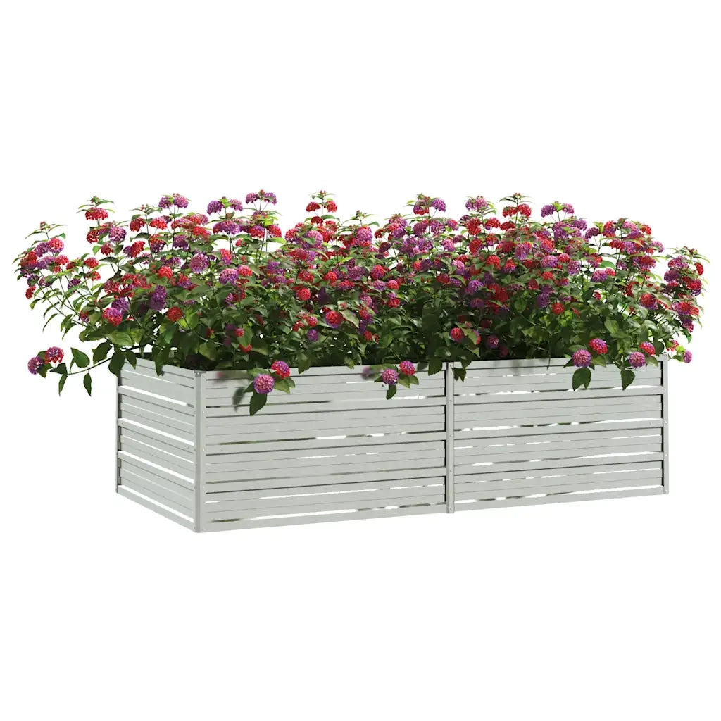 Letto Rialzato Giardino 160x80x45 cm in Acciaio Zincato Argento 316884