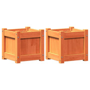 Fioriera aiuola rialzata fioriera aiuola giardino terrazza set da 2 cerata legno massello di pino marrone 02_0039068