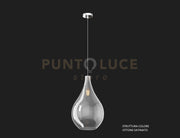 SOSPENSIONE OTTONE SAT. 1 LUCE VETRO GRANDE FUME' 1193OS-SG-FU
