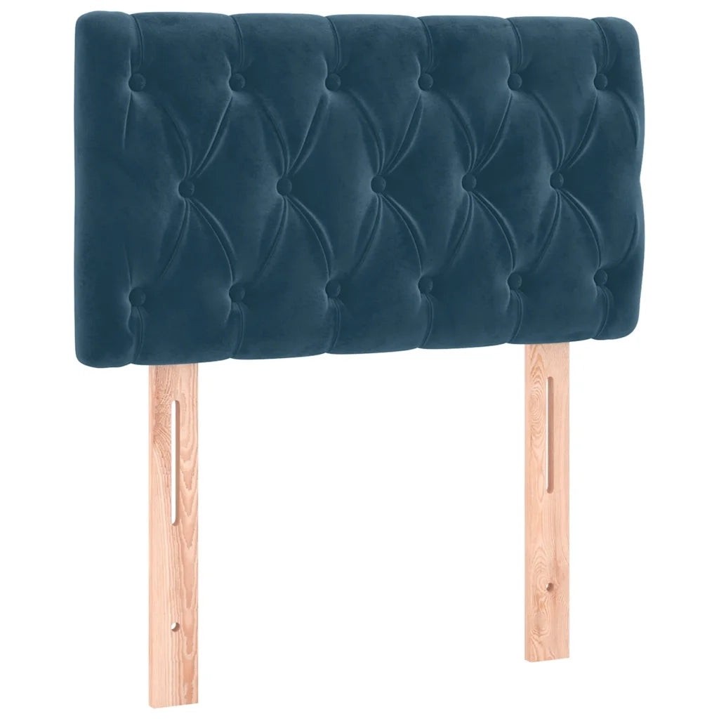 Giroletto a Molle con Materasso Blu Scuro 200x200 cm in Velluto