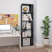 Libreria Divisorio-Scaffale per Libri-Mobile di Stoccaggio Nero 45x24x159 cm in Legno Multistrato