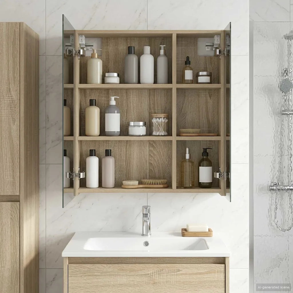 Mobiletto per specchio da bagno Rovere Sonoma 60 x 14,5 x 70 cm