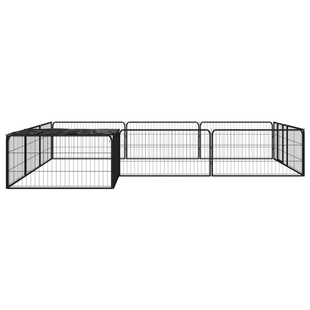 Box Cani 12 Pannelli Nero 100x50 cm Acciaio Verniciato Polvere CFW6781763