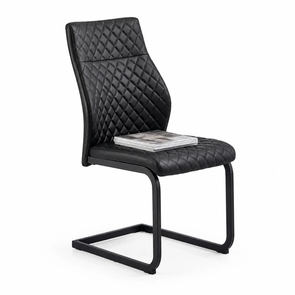 Set tavolo da pranzo rotondo nero con 2 sedie