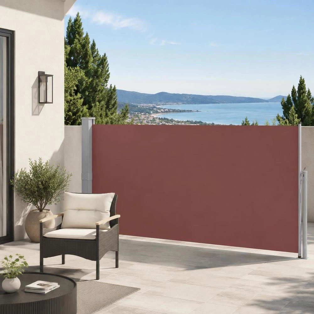 Extendable Side Awning 160x500 Cm Brown