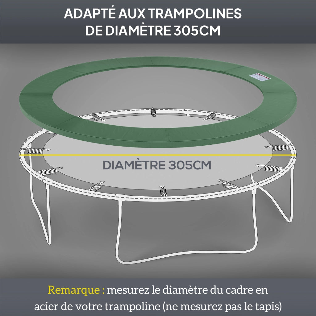 Cuscino Protettivo per Trampolino ¨C zephmum ¨C Verde ? 305 cm