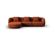 Cosmopolitan Design - Divano angolare sinistro "Tulum" 4 posti in ciniglia terracotta 