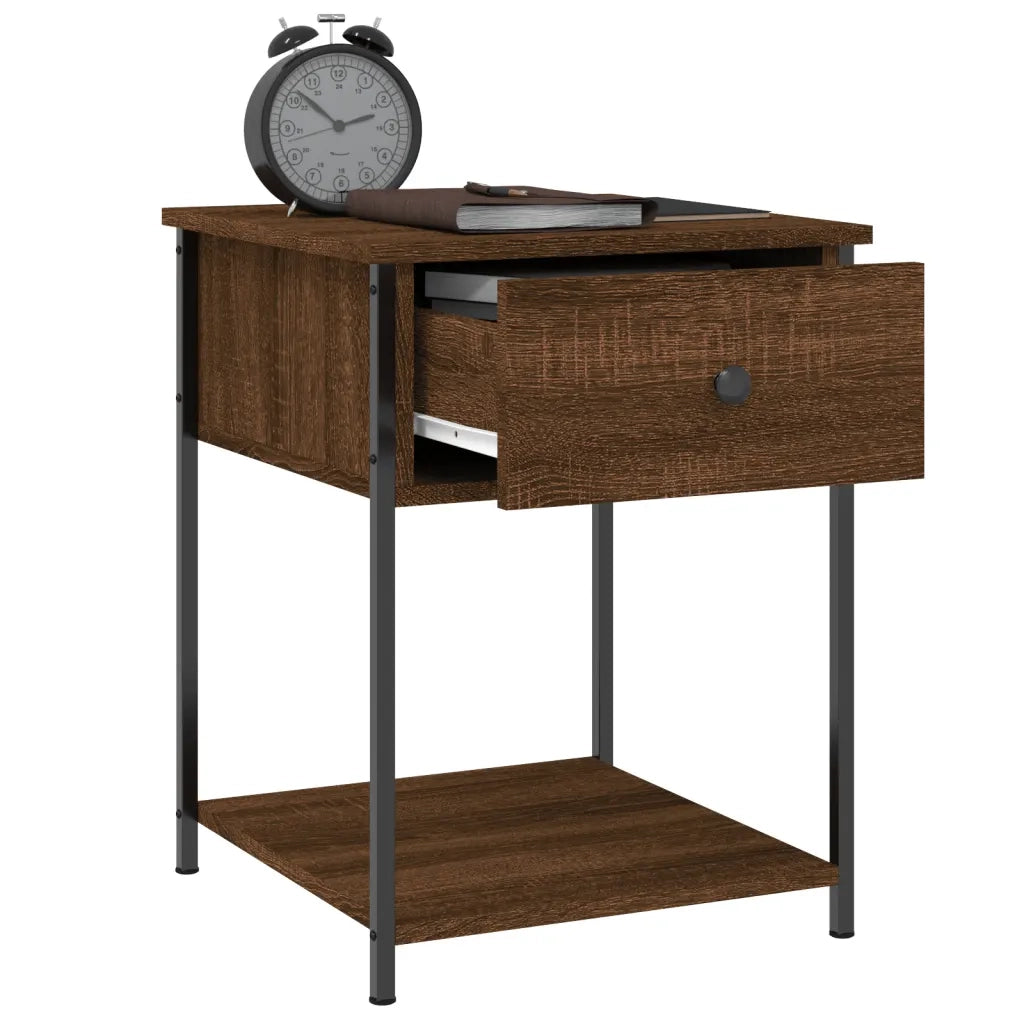 Set di 2 Comodini | Armadio da Notte | Mobiletto da notte Rovere Marrone 44x45x58 cm in Legno Multistrato