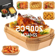 Parchment carta per forno 200 pezzi 22x14 cm - Impermeabile e resistente all'olio - Compatibile con Airfryer 22x14 cm - Modello compatibile AF300EU/AF400EU