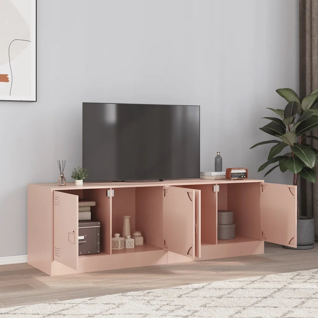 Mobili TV 2 pz-Set di 2 Credenza per TV Rosso 67x39x44 cm in Acciaio 685821