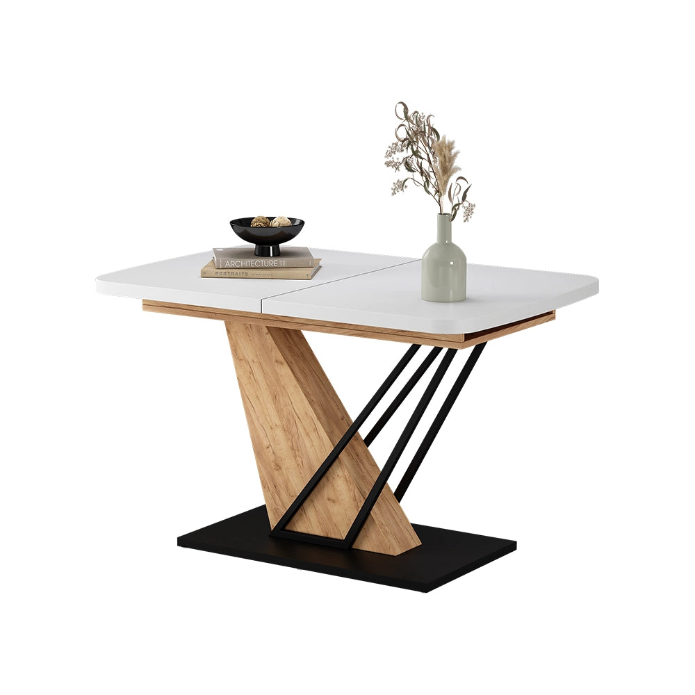 Vicco tavolo da pranzo allungabile Rovere bianco/dorato 120 x 80 cm 2 parti