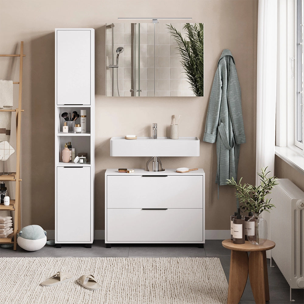Vicco Set di mobili da bagno Bianco 3 parti