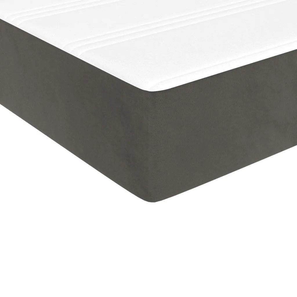 Giroletto a Molle con Materasso-Struttura Letto Grigio Scuro 80x200 cm Velluto 736279