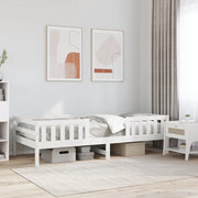 Letto senza Materasso Bianco 90x190 cm in Legno Massello Pino