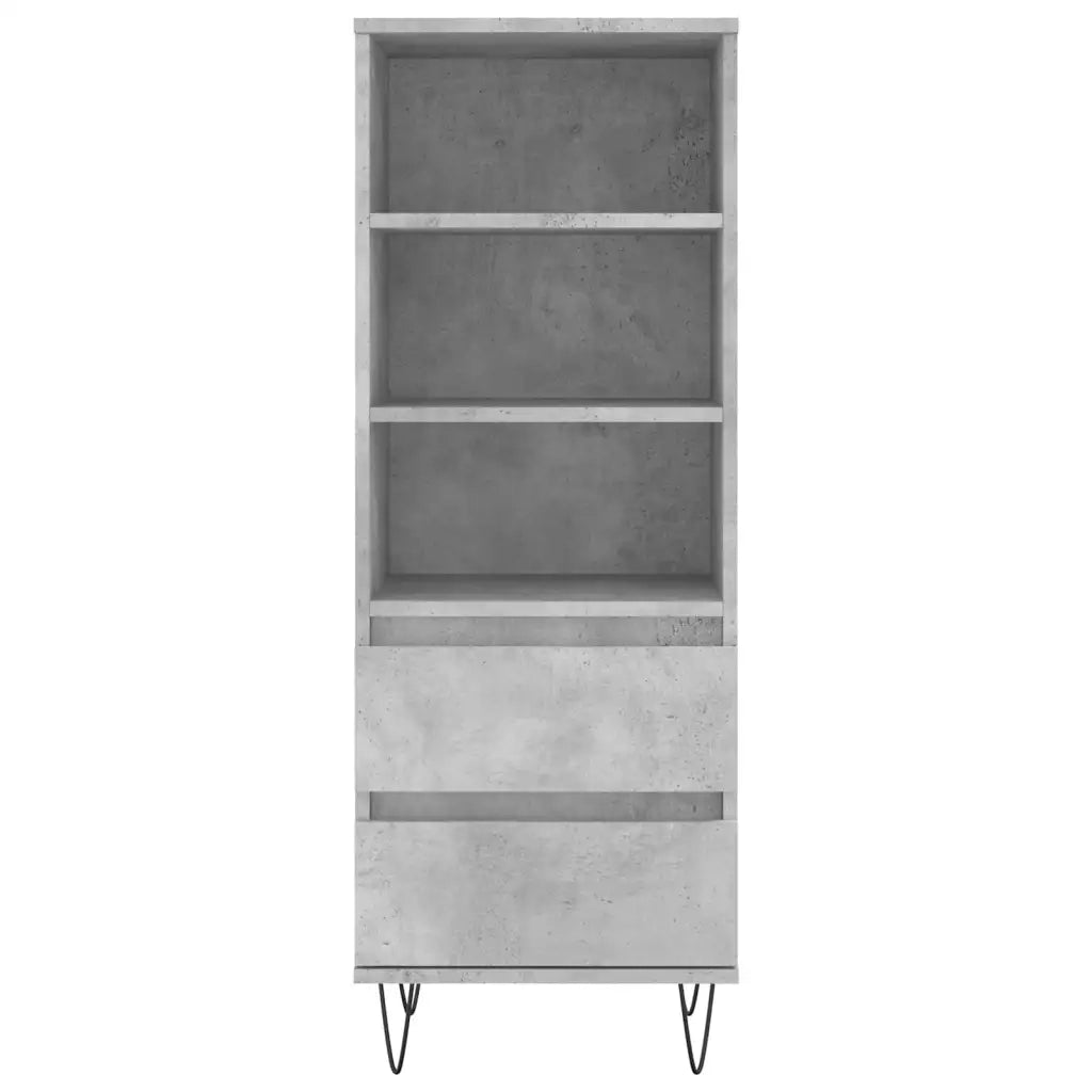 Credenza-Buffet-Armadio da cucina Grigio Cemento 40x36x110 cm in Legno Multistrato 497872