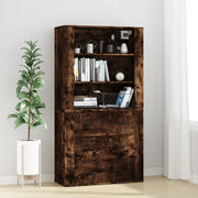 Credenza-Buffet-Armadio da cucina Rovere Fumo in Legno Multistrato 722528
