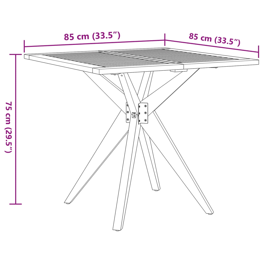 Set da Pranzo per Giardino 3 pz in Legno Massello di Acacia 3283574