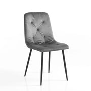 Sedia BRITT GREY in tessuto grigio con struttura in metallo nero