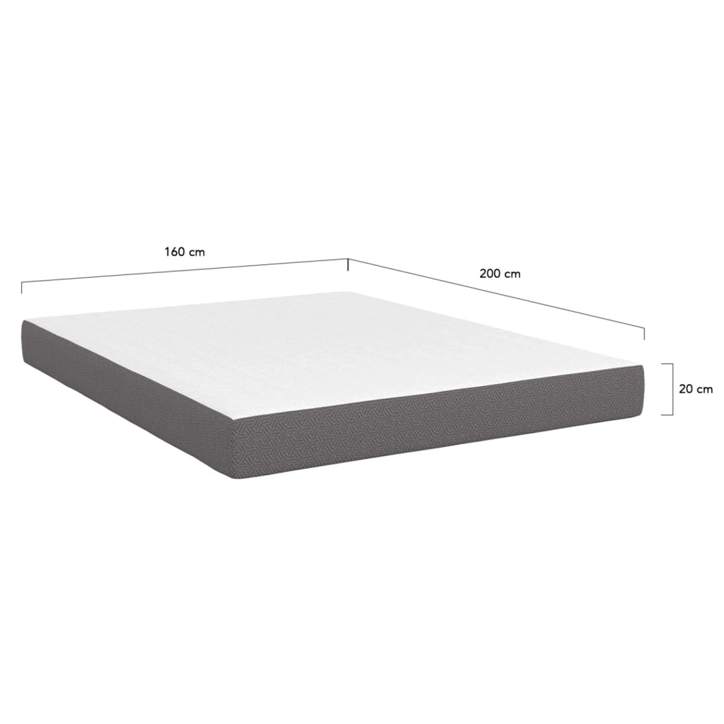 IDMarket - Colchón de espuma viscoelástica de 160 x 200 cm, 20 cm de grosor