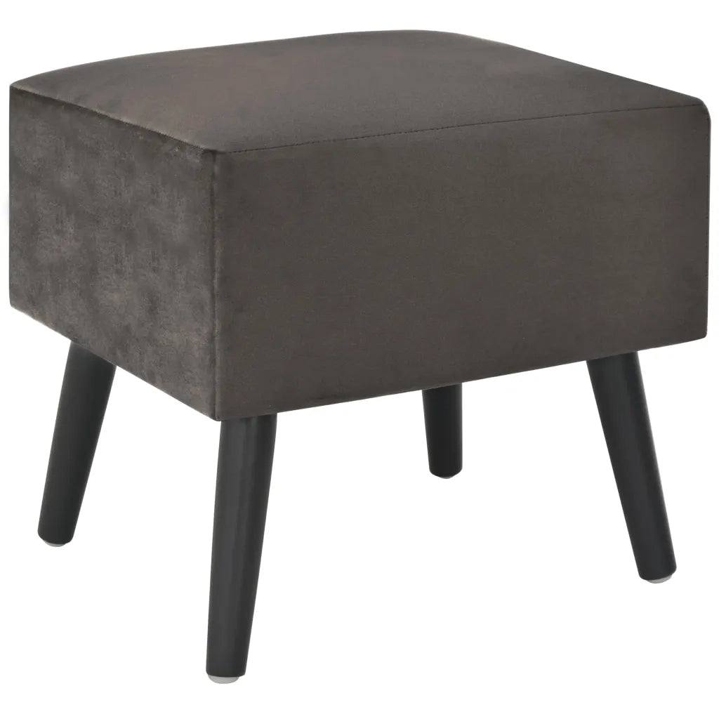 Comodino Grigio 40x35x40 cm in Velluto 247542