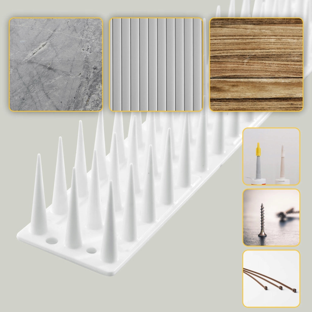 KADAX Punte dissuasive per uccelli e piccioni, striscia di plastica resistente e densa da 51 cm.