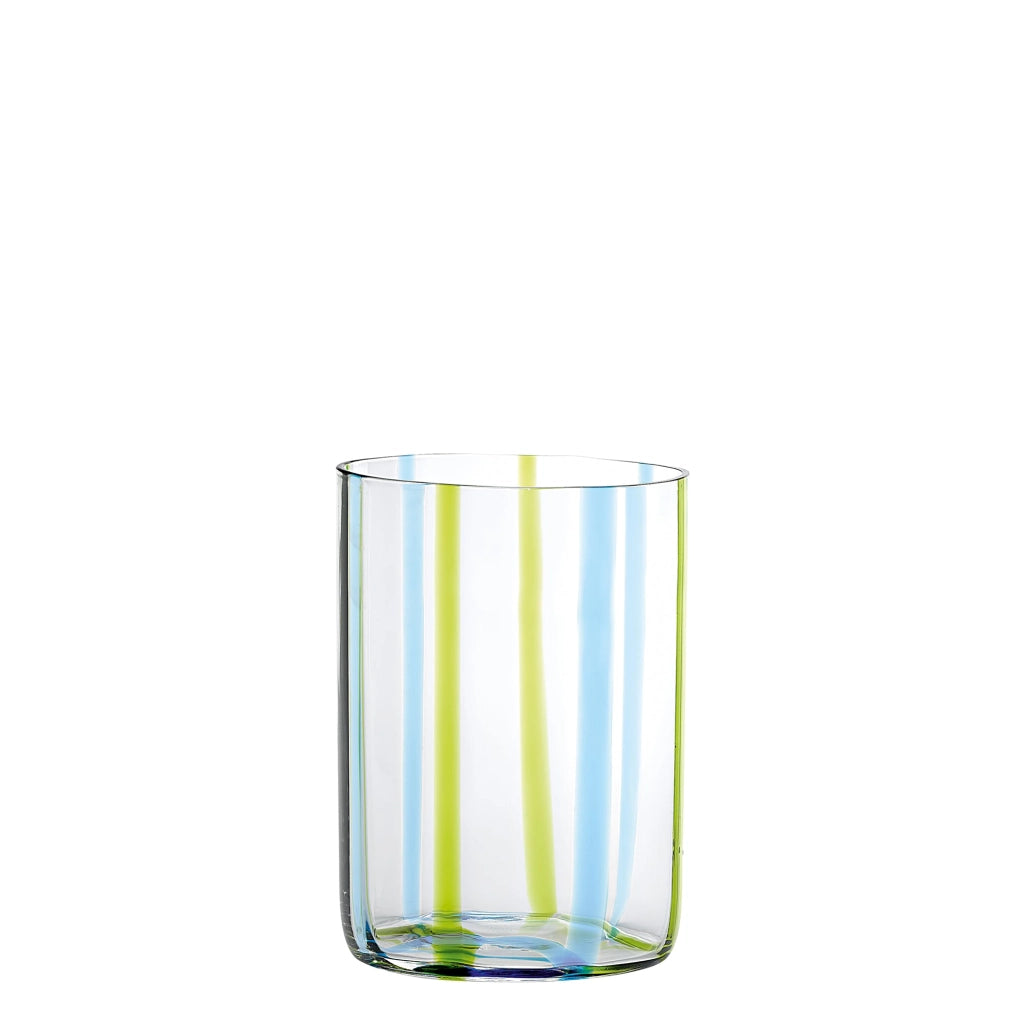 Bicchiere Tirache Zafferano in vetro borosilicato bicolore Acquamarina-verde box 6 pezzi