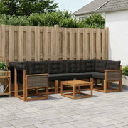 Set di divani da esterno 8 pz Naturale e Nero 3381836