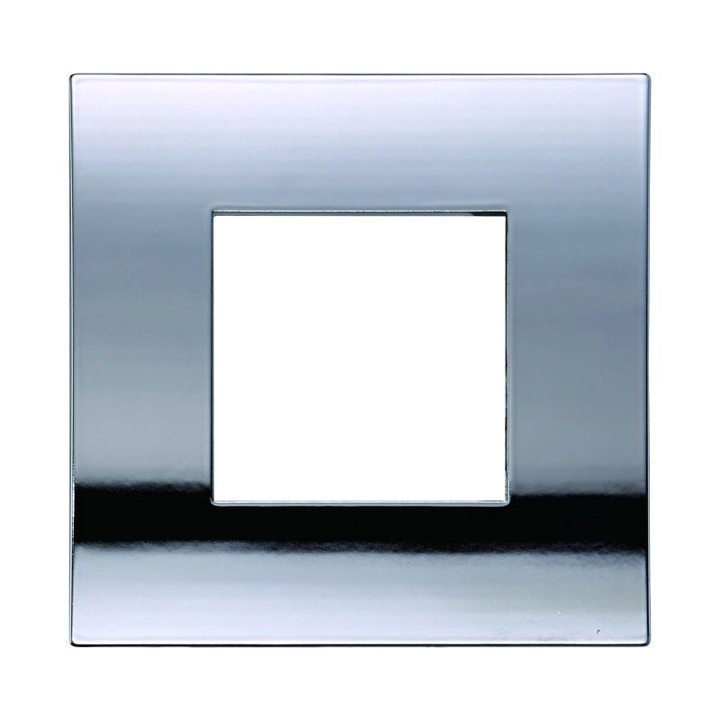 Placca Plastica Serie Venus 2P Colore Cromato Lucido Compatibile Con Vimar Arke
