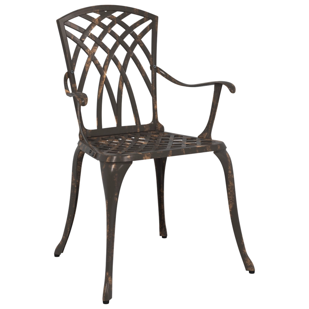 Set da pranzo da giardino in 5 pezzi in alluminio fuso bronzo