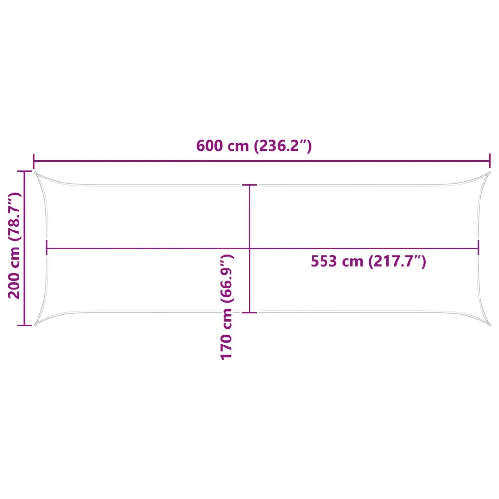 Vela da ombra solare Grigio Chiaro 6 x 2 m