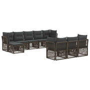 Set Divano da Giardino 10 pcs Grigio polyrattan 3434369