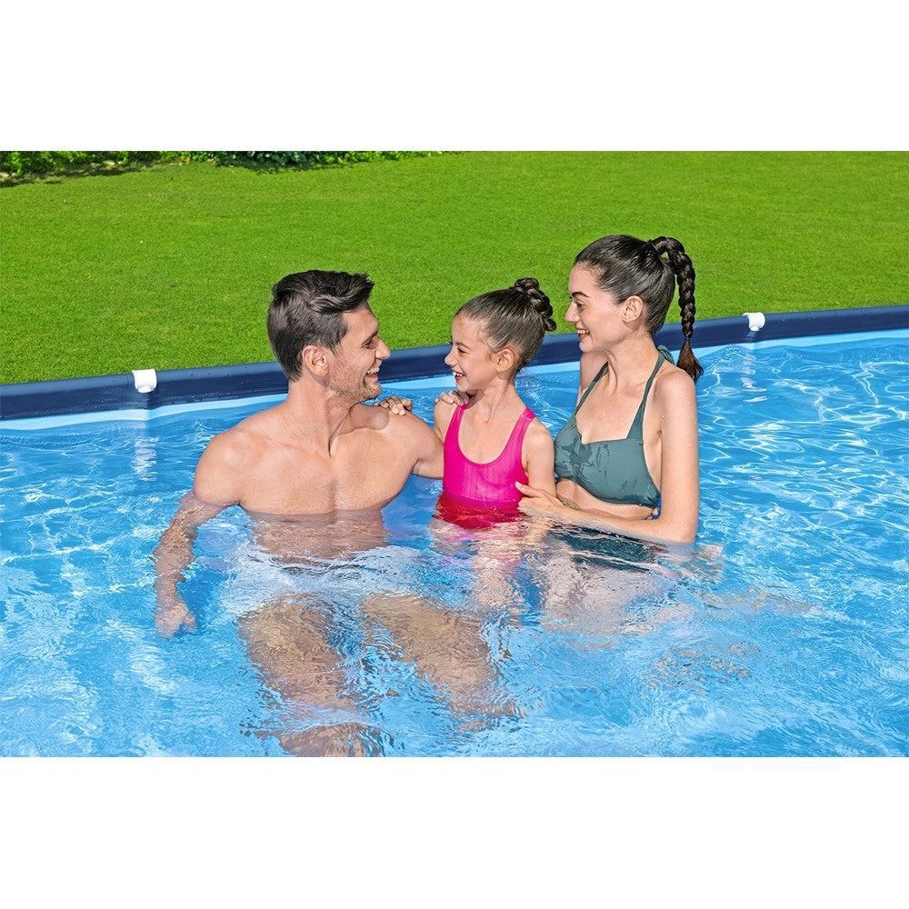 Trade Shop - Piscina Rettangolare Steel Pro Con Struttura In Acciaio Pompa Filtro 400x211x81cm 56424 -