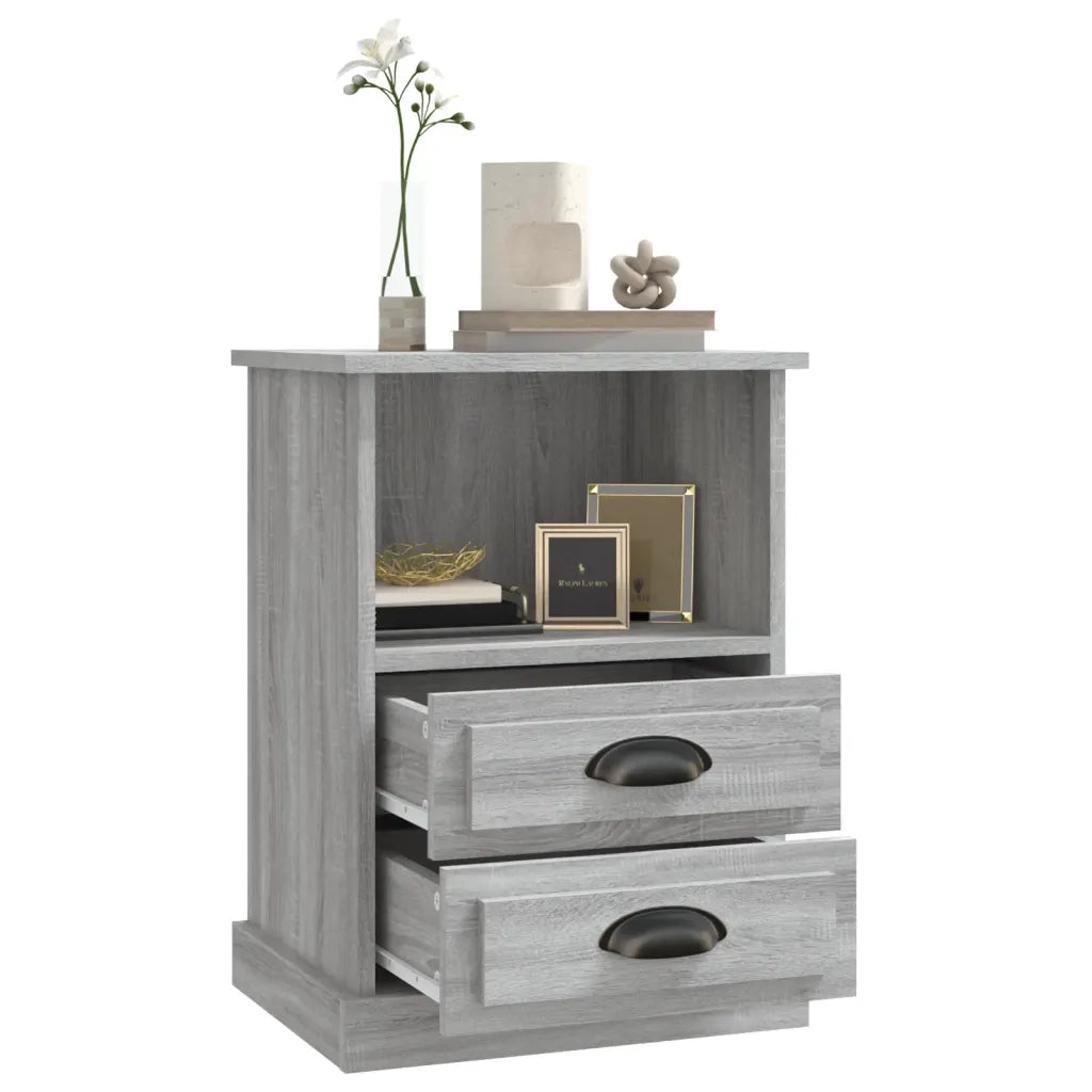 Set di 2 Comodini | Armadio da Notte | Mobiletto da notte Grigio Sonoma 43x36x60 cm