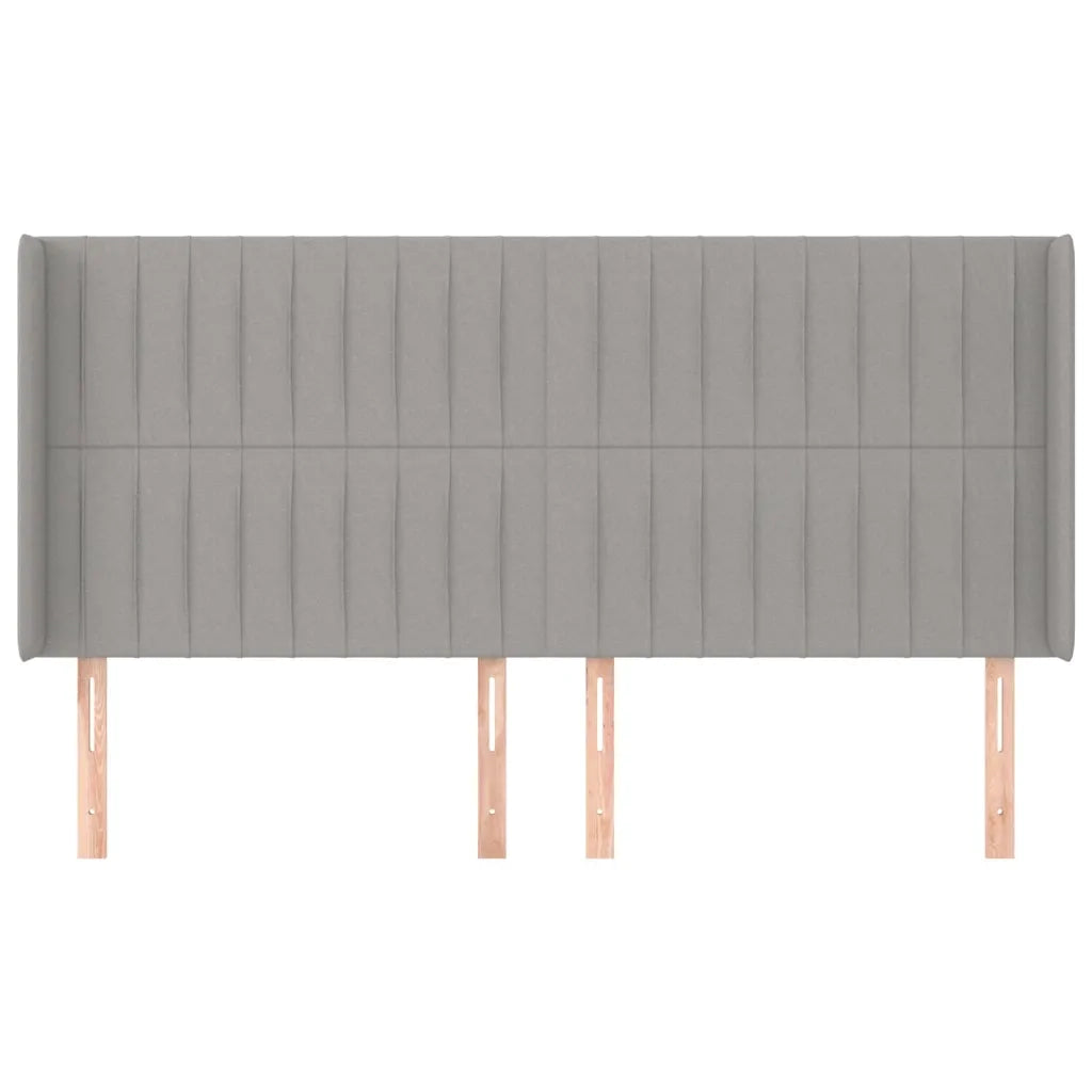 Testiera | Testata ad Orecchio Grigio Chiaro 163x16x118/128 cm in Tessuto