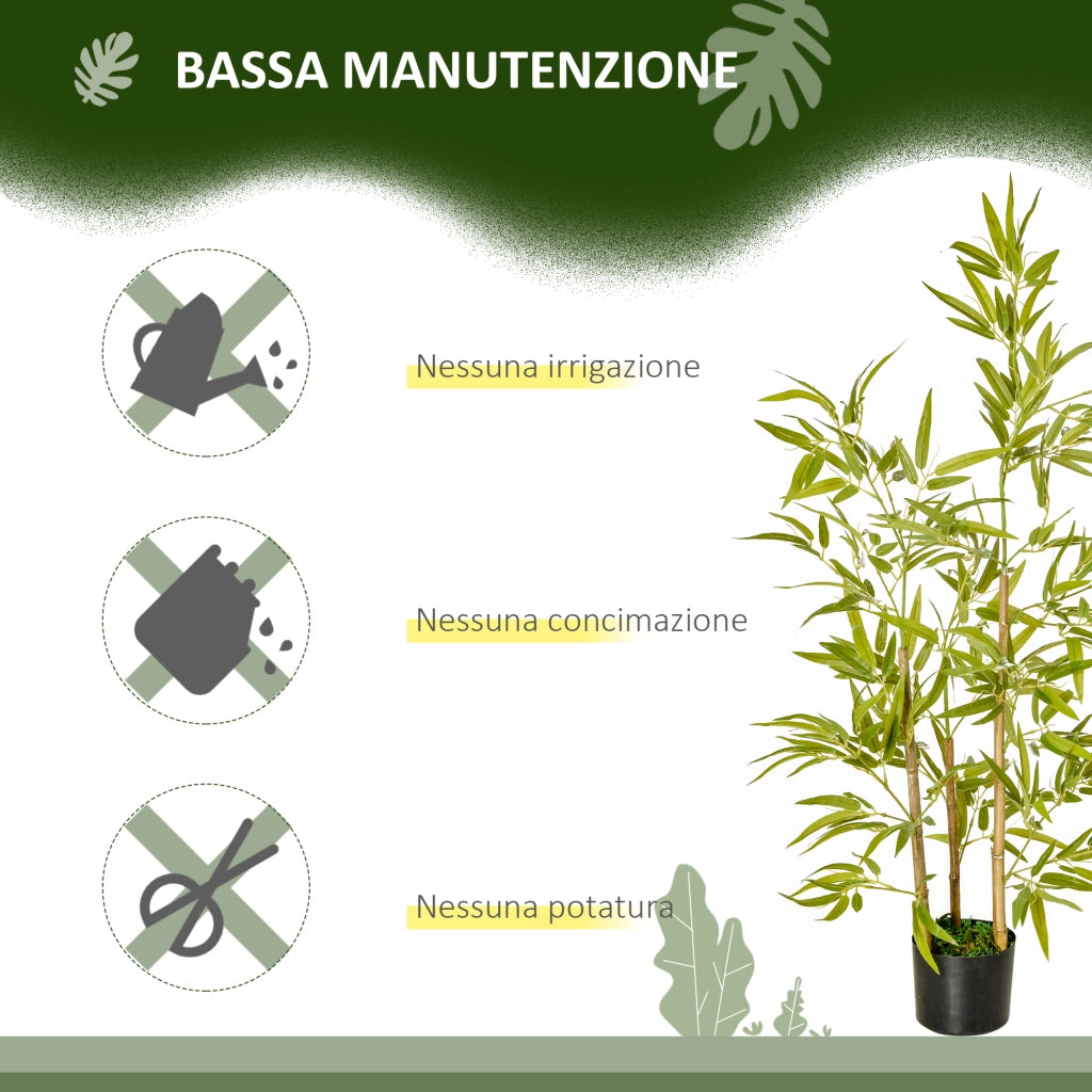 Pianta Artificiale da Interno 120cm in Vaso con 336 Foglie, Pianta Finta di Bamb¨´ Realistica per Interno ed Esterno