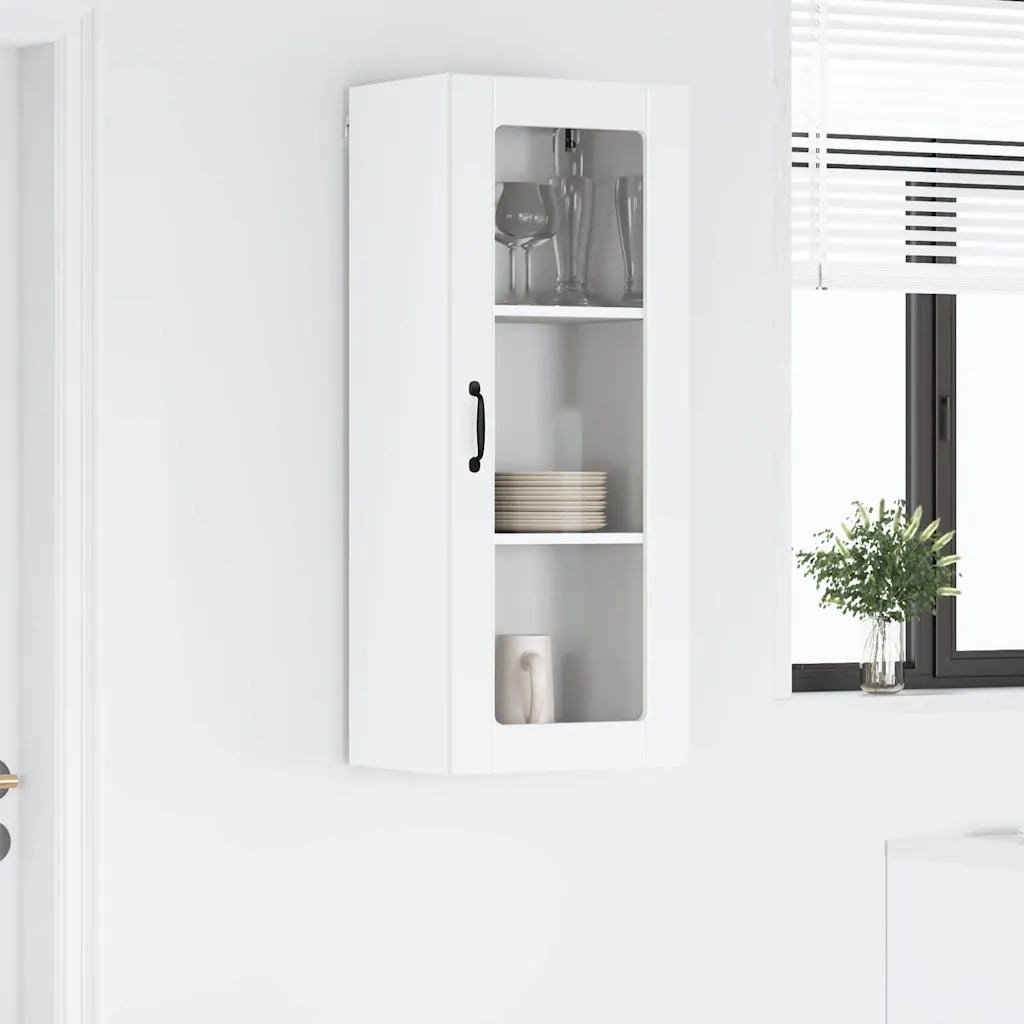 Pensile da cucina | Mobile in vetro da parete LUCCA Bianco 40 x 31 x 100 cm