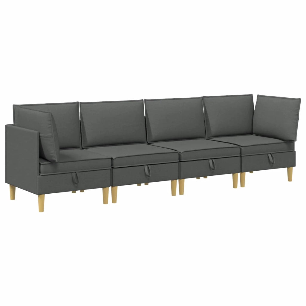 Set di divani modulari con spazio di archiviazione 4 pcs