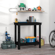Banco da Lavoro Nero 80x50x80 cm in Legno Massello di Pino 822500