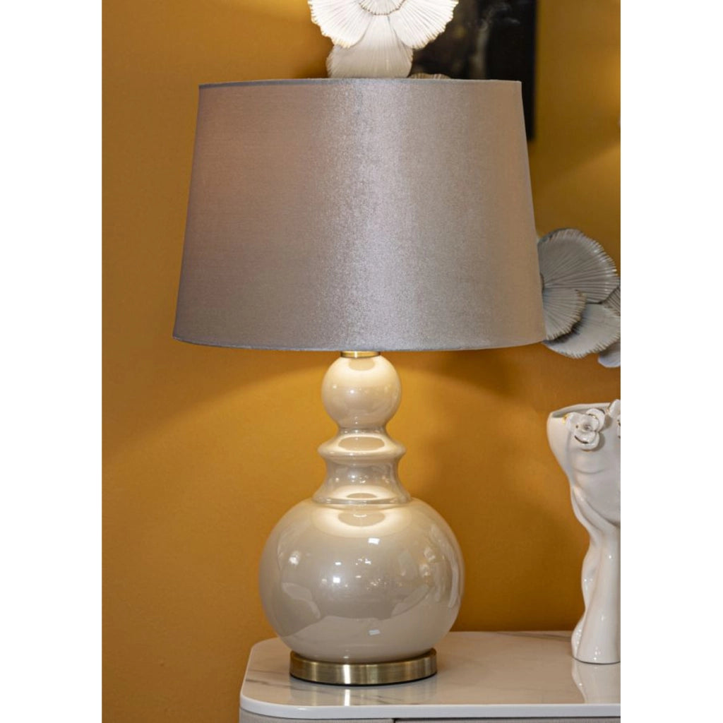 Lampada da Tavolo VKH178, Bianco, Metallo, 37,5x37,5x61 cm