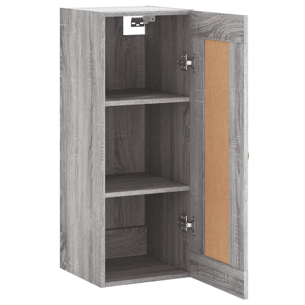 Mobile a Parete Grigio Sonoma 34,5x34x90 cm Legno Multistrato 830482
