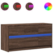 Mobile TV | Armadietto TV | Mobile Porta TV con LED Rovere Marrone 100x34x50 cm Truciolato
