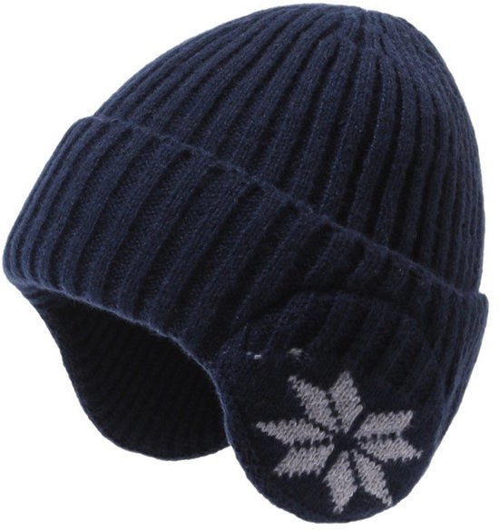 Mutte calde - Mutte a pelo - Mutte per protezione dal freddo in inverno - Cappelli da neve per uomini e donne - Ultracaldo - Mutte calde elastiche - Mutte calde imbottite con pelliccia - Blu marino