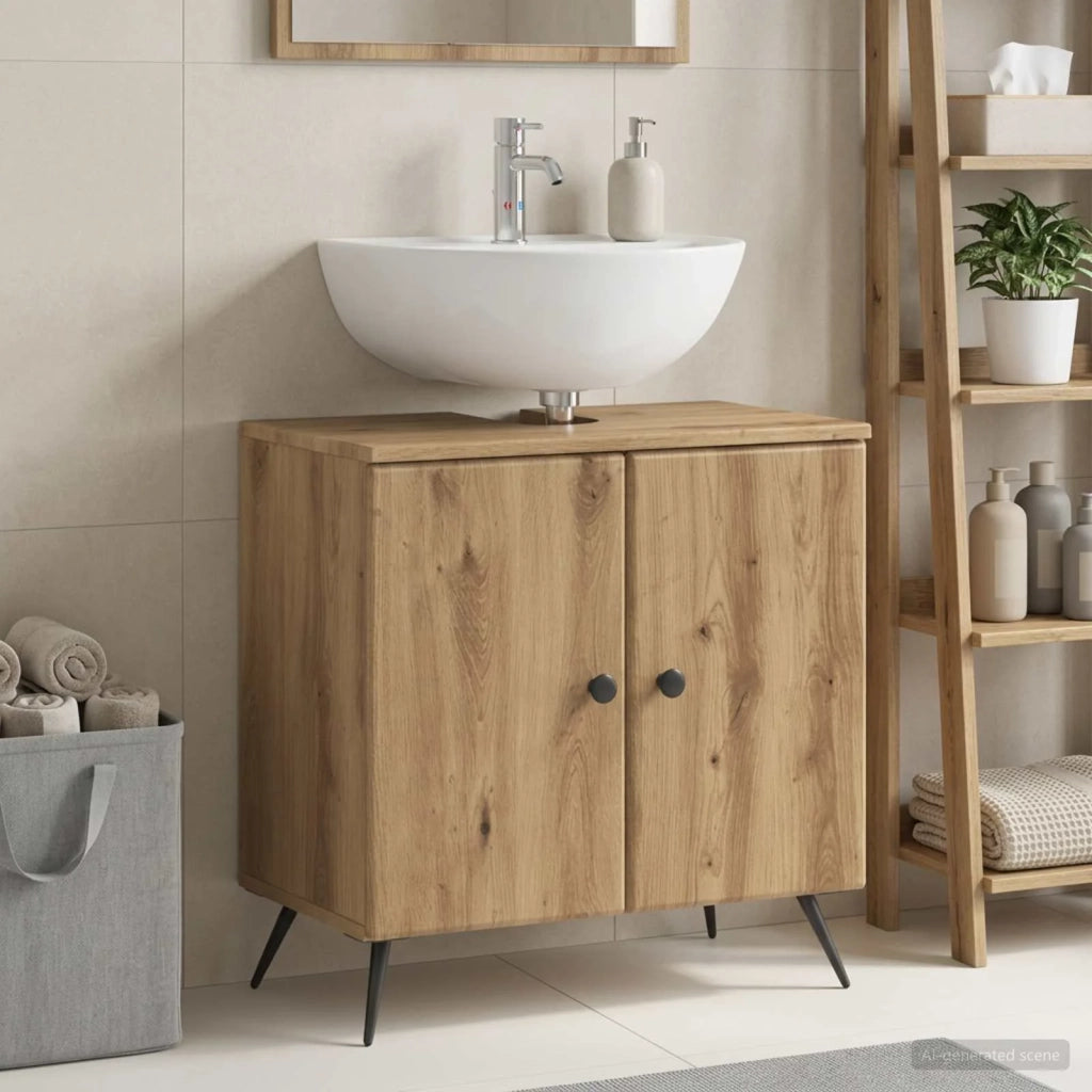 Armadio per Lavabo da Bagno BREDA Rovere Artigianale 897454