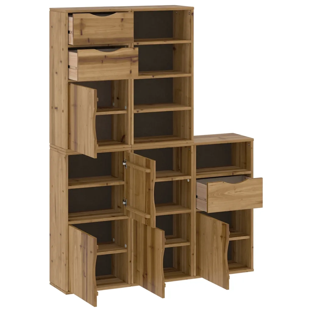 Armadietti Laterali 5 pz ODDA 40x24x79 cm Legno Massello Pino