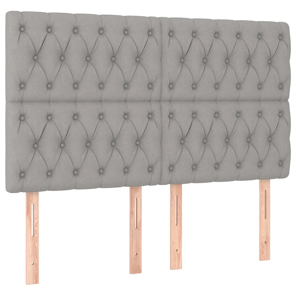 Testiera-Testata Decorativa Grigio Chiaro 144x7x118/128 cm Tessuto